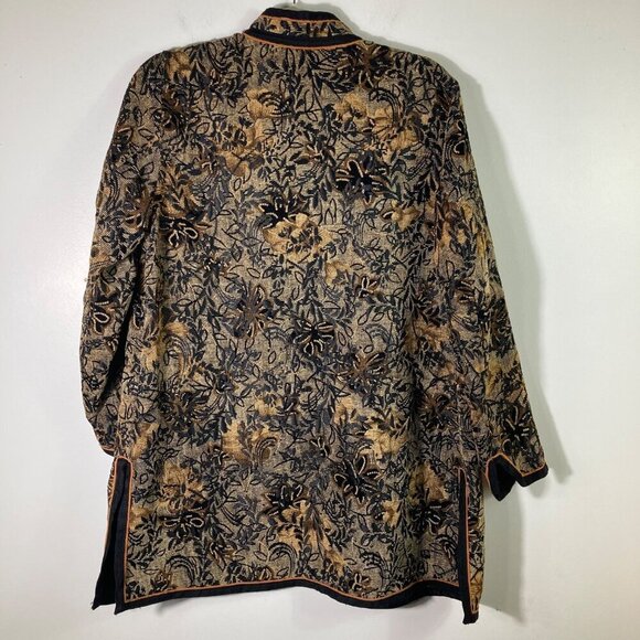 Womens Coldwater Creek Tapestry Jacket Brown Floral PM Polyester Viscose - Picture 2 of 8